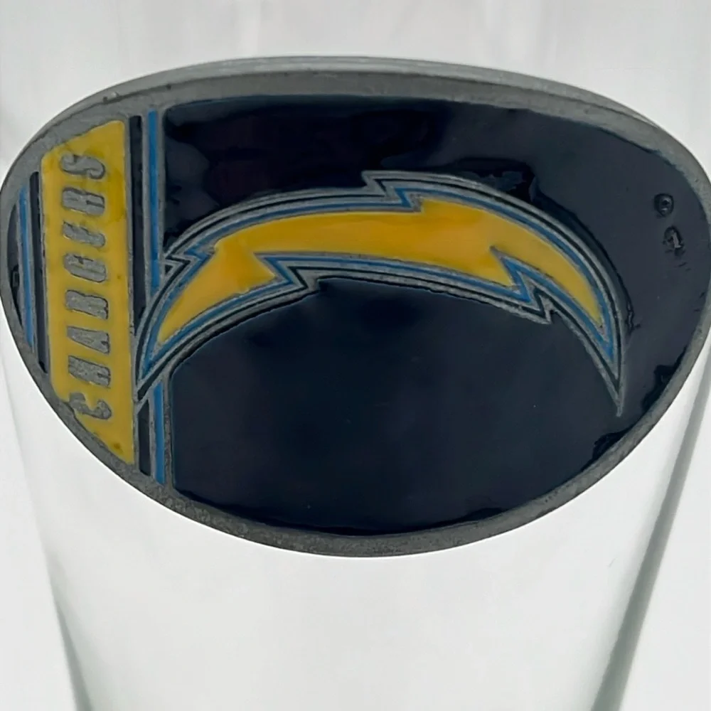 San Diego Chargers Pilsner Glass with Pewter Lightning Bolt Logo Design